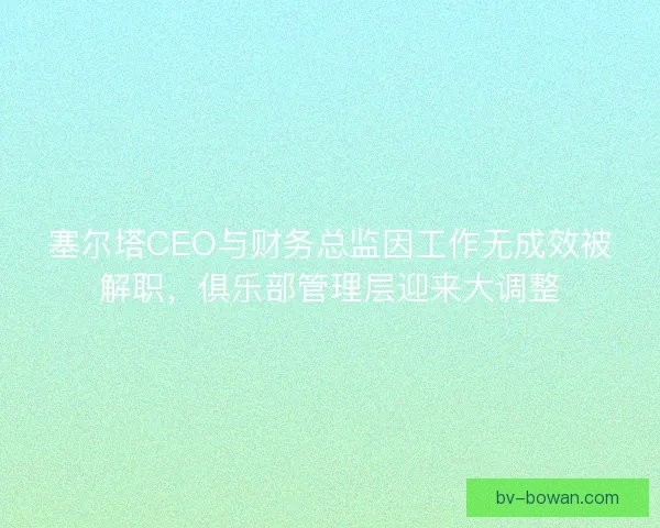 塞尔塔CEO与财务总监因工作无成效被解职，俱乐部管理层迎来大调整